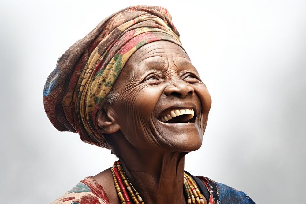 African woman laughing adult smile. AI generated Image by rawpixel.