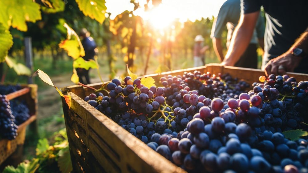 Harvesting Grapes with Italian Farmers. AI generated Image by rawpixel.