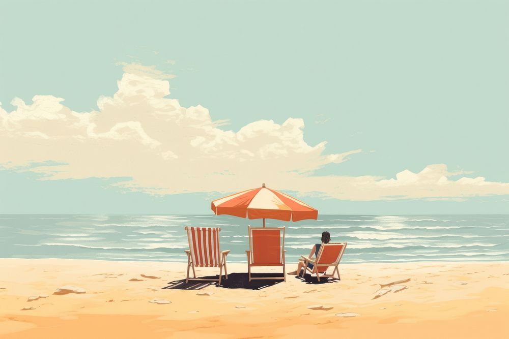 Beach trip vacation furniture outdoors. AI generated Image by rawpixel.