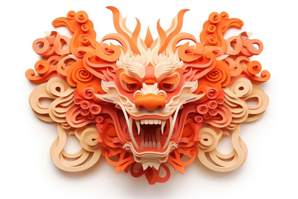 Chinese dragon year craft art representation. AI generated Image by rawpixel.