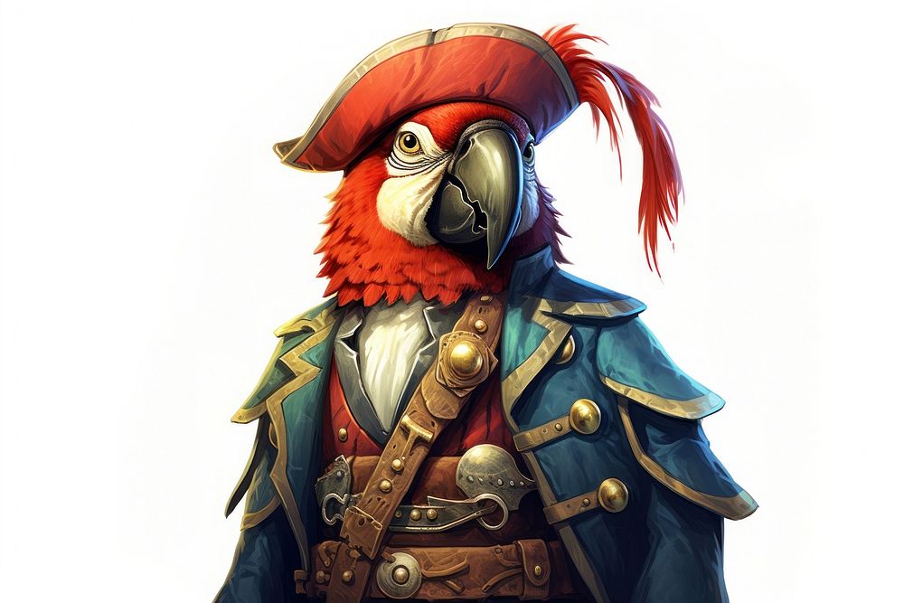 Parrot pirate parrot animal bird. AI generated Image by rawpixel.
