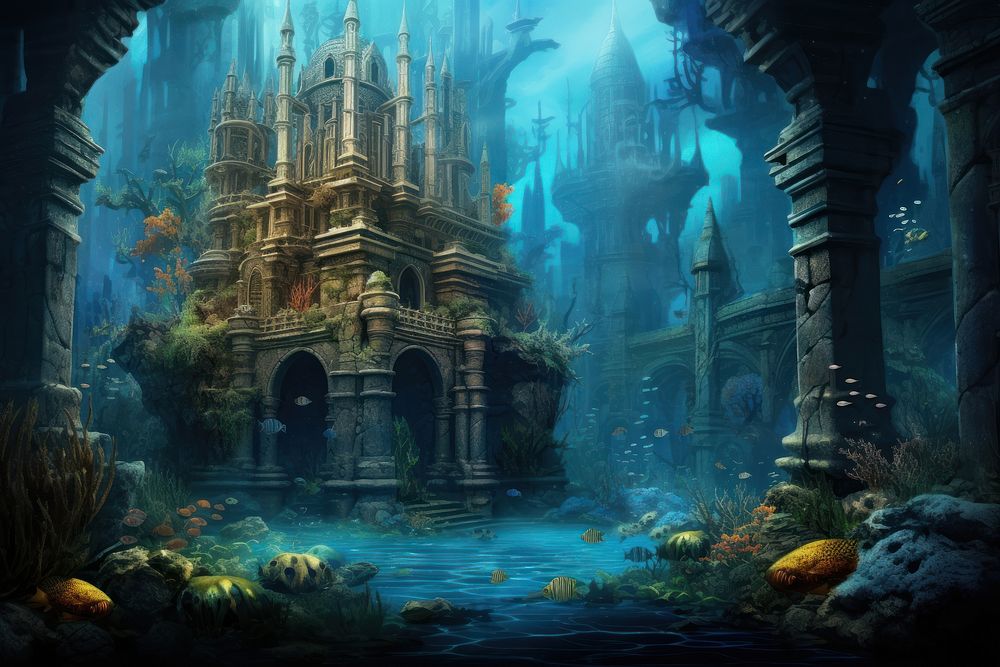 Underwater kingdom outdoors fantasy spirituality. AI generated Image by rawpixel.