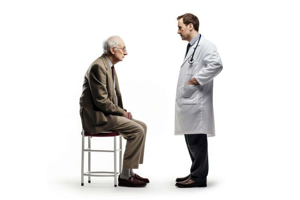 Patient doctor adult white background. AI generated Image by rawpixel.