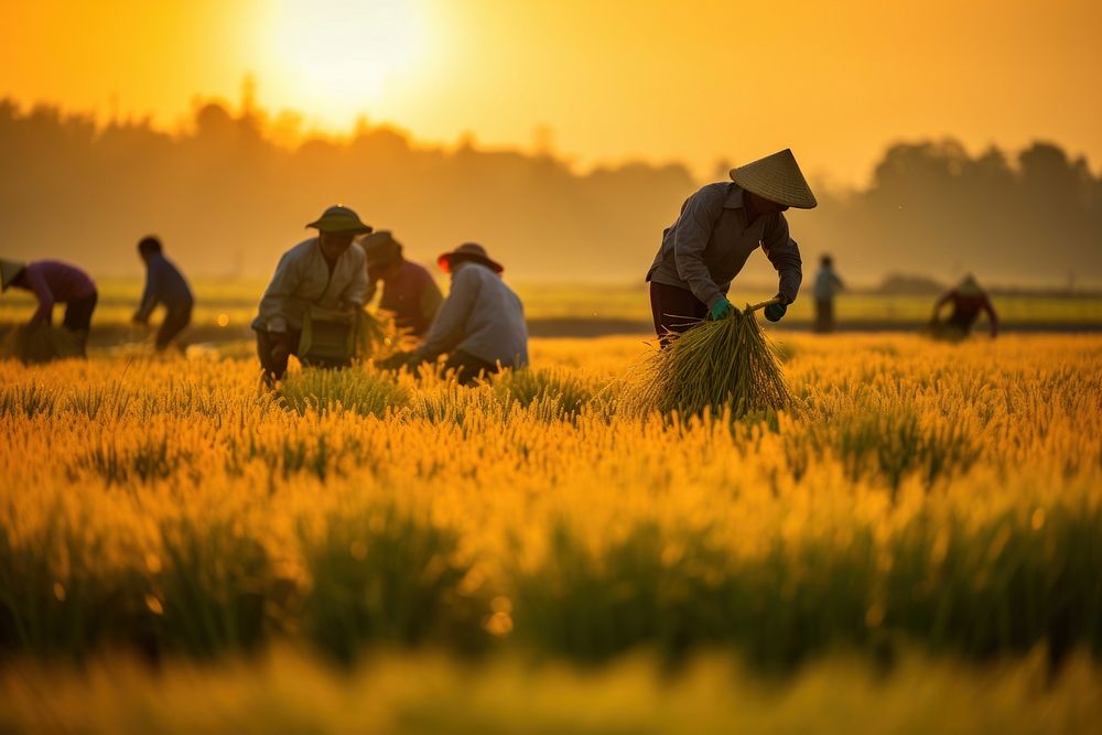 Harvest farm agriculture harvesting. AI generated Image by rawpixel.