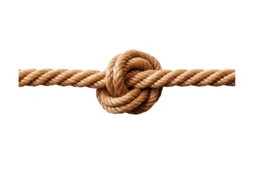 Overhand knot rope white background durability strength. AI generated Image by rawpixel.