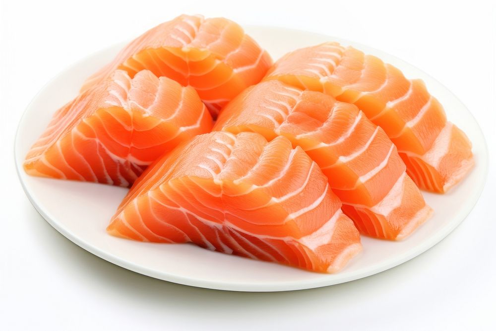 Salmon sashimi salmon seafood plate. AI generated Image by rawpixel.