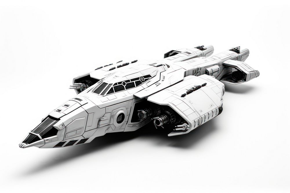 Spaceship aircraft vehicle white. AI generated Image by rawpixel.