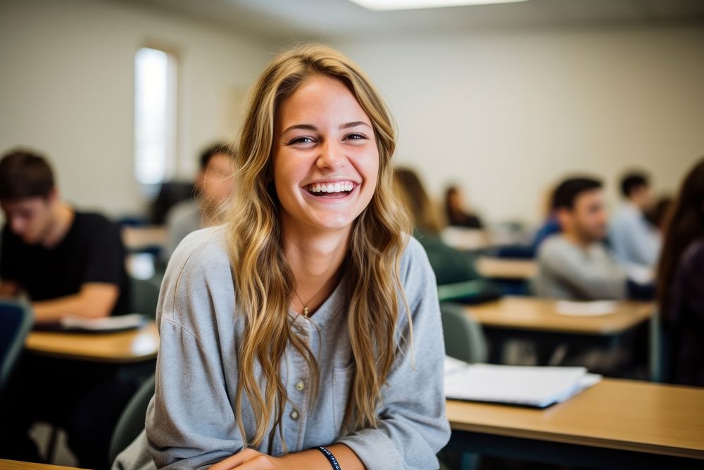 Student adult smile happy. AI generated Image by rawpixel.