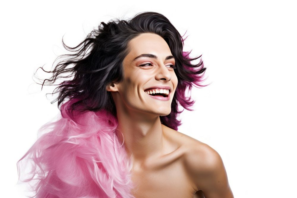 Transgender woman laughing portrait adult. AI generated Image by rawpixel.