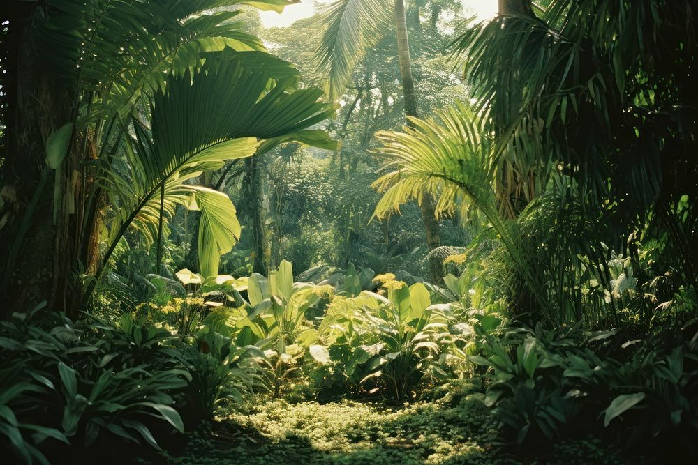 Jungle ground vegetation outdoors woodland. AI generated Image by rawpixel.