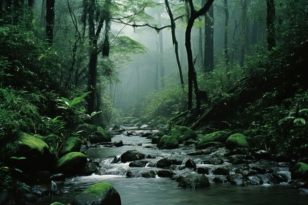 Jungle national Lower montane rain jungle vegetation outdoors. AI generated Image by rawpixel.