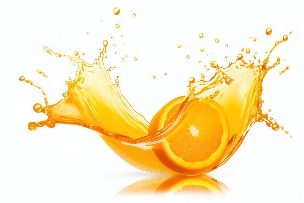 Orange juice splash fruit white background refreshment. AI generated Image by rawpixel.