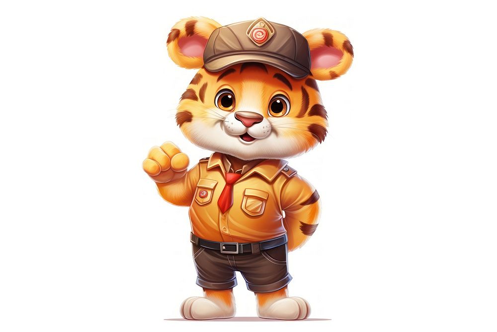 Tiger security guard cartoon cute toy. AI generated Image by rawpixel.