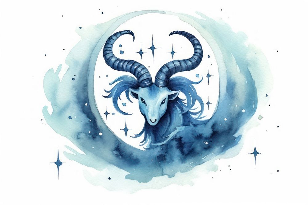 Capricorn astrological galaxy creativity livestock wildlife. AI generated Image by rawpixel.