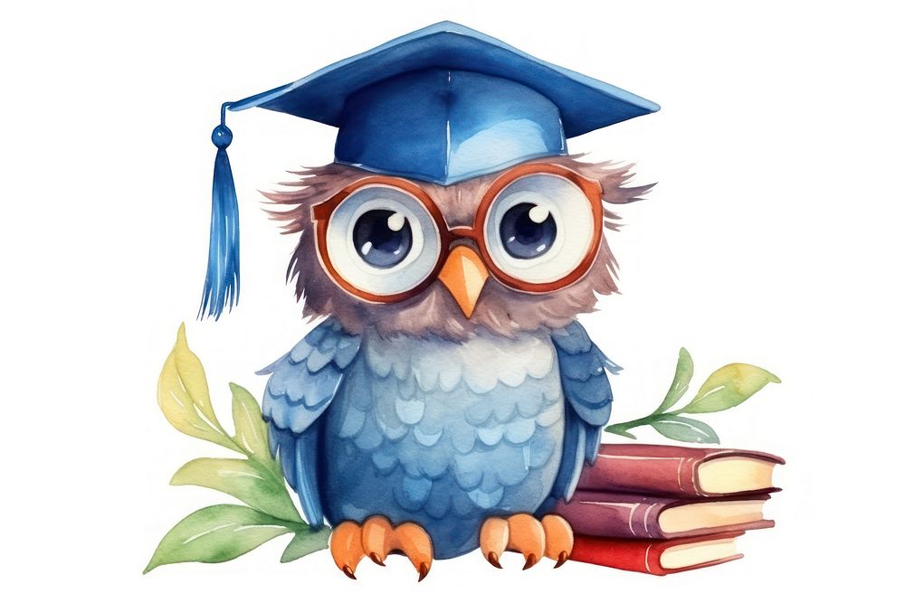 Bird student graduation education animal. AI generated Image by rawpixel.