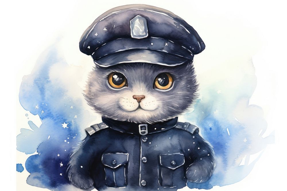 Cat police animal mammal pet. AI generated Image by rawpixel.