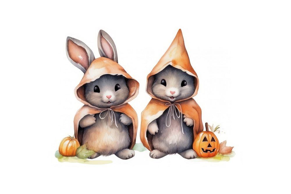 Cute rabbit halloween animal figurine mammal. AI generated Image by rawpixel.