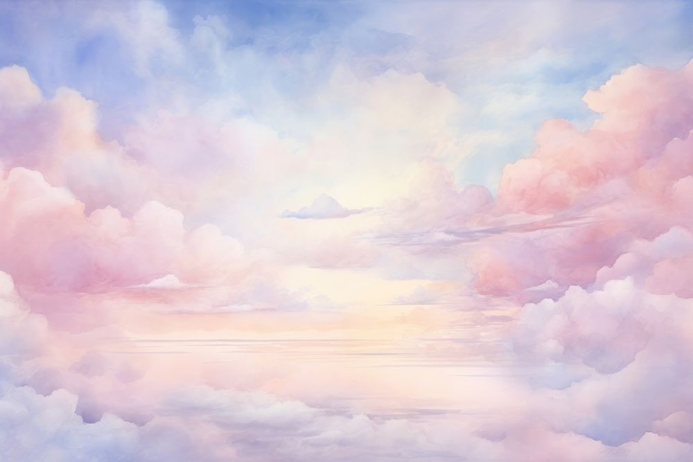 Pastel sky painting outdoors nature. AI generated Image by rawpixel.