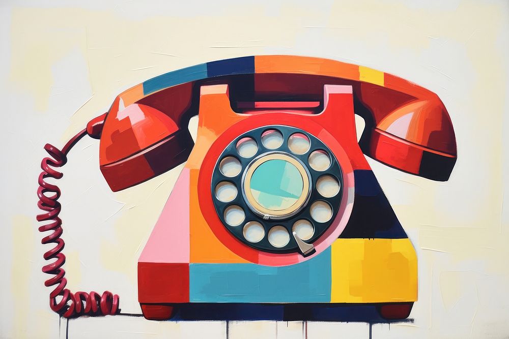 Vintage phone art electronics technology. AI generated Image by rawpixel.