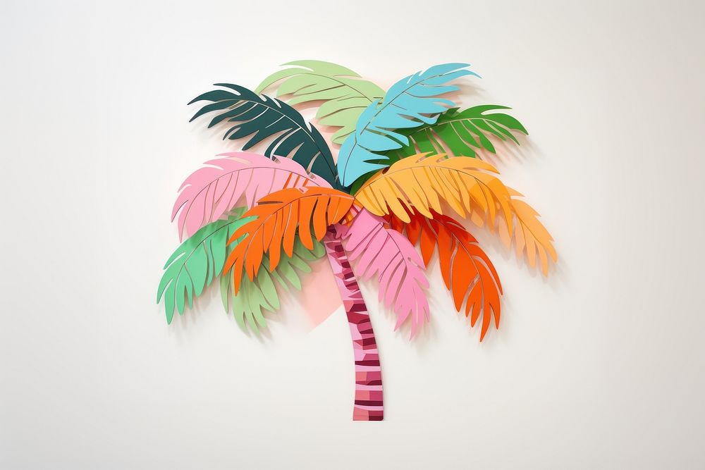 Palm tree art plant leaf. AI generated Image by rawpixel.