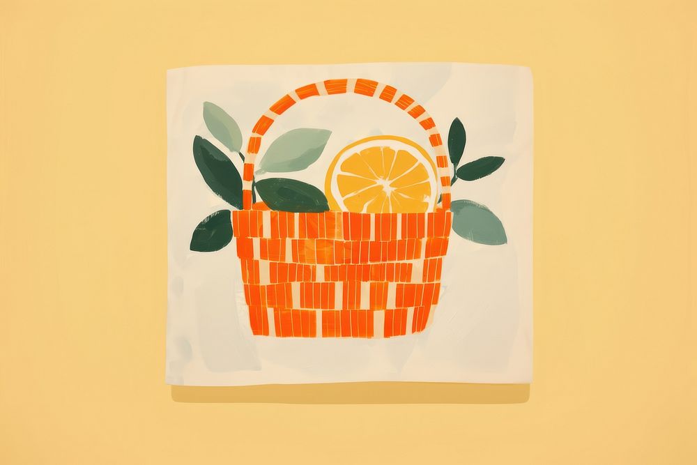 Orange basket art clementine grapefruit. 