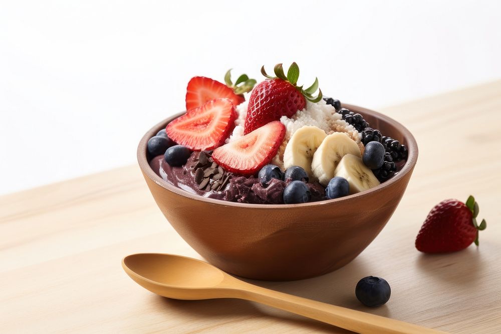 Spoon bowl blueberry dessert. AI generated Image by rawpixel.