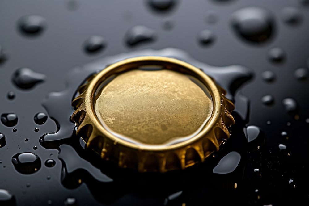 Bottle cap gold refreshment accessories. AI generated Image by rawpixel.
