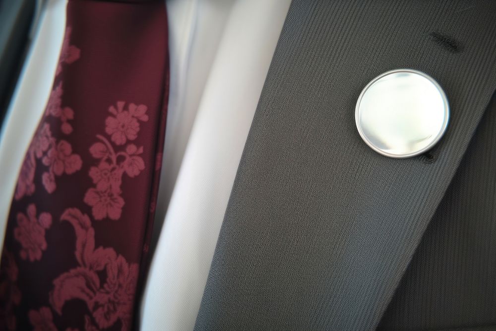 Pin badge suit accessories outerwear. AI generated Image by rawpixel.