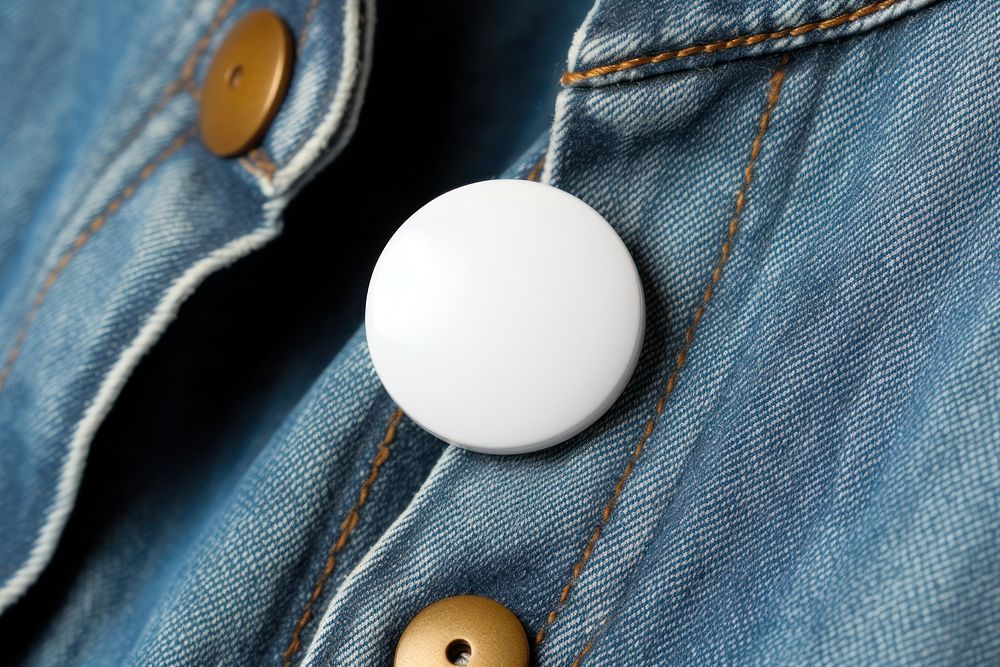 Badge jeans denim white. AI generated Image by rawpixel.