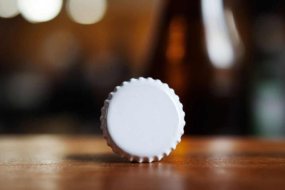 Beer bottle cap refreshment porcelain beverage. AI generated Image by rawpixel.