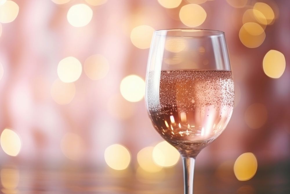 Pink wine on pink bokeh background. AI generated image by rawpixel.