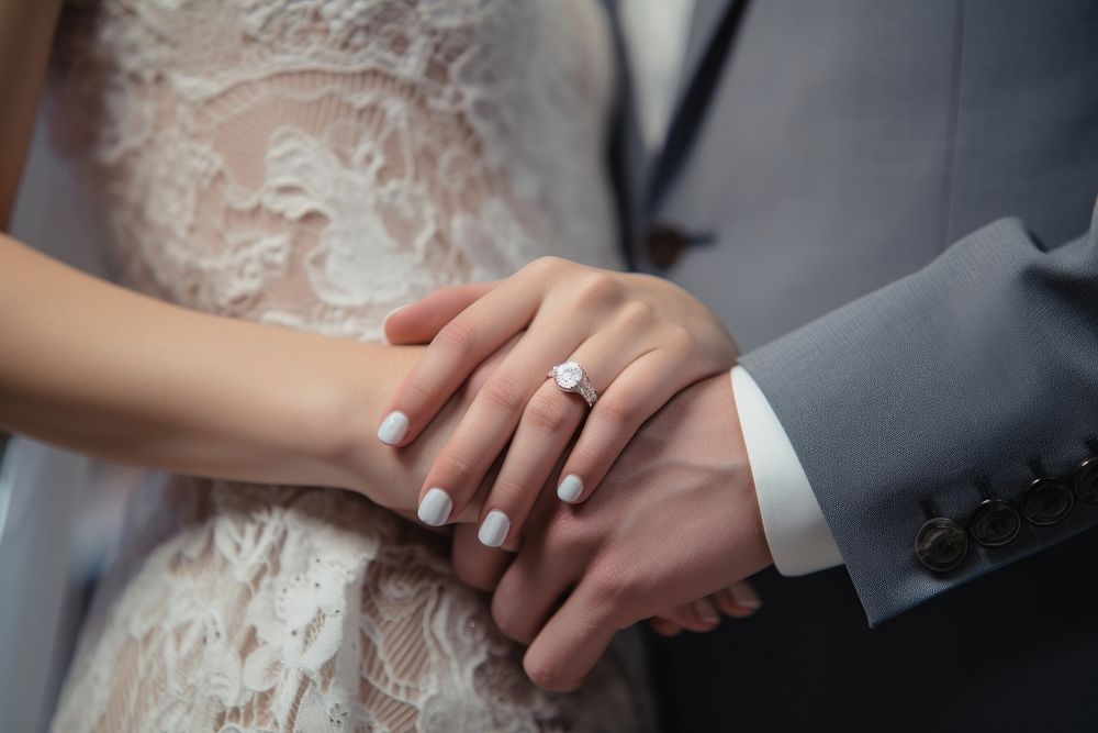 Wedding ring hand jewelry. 