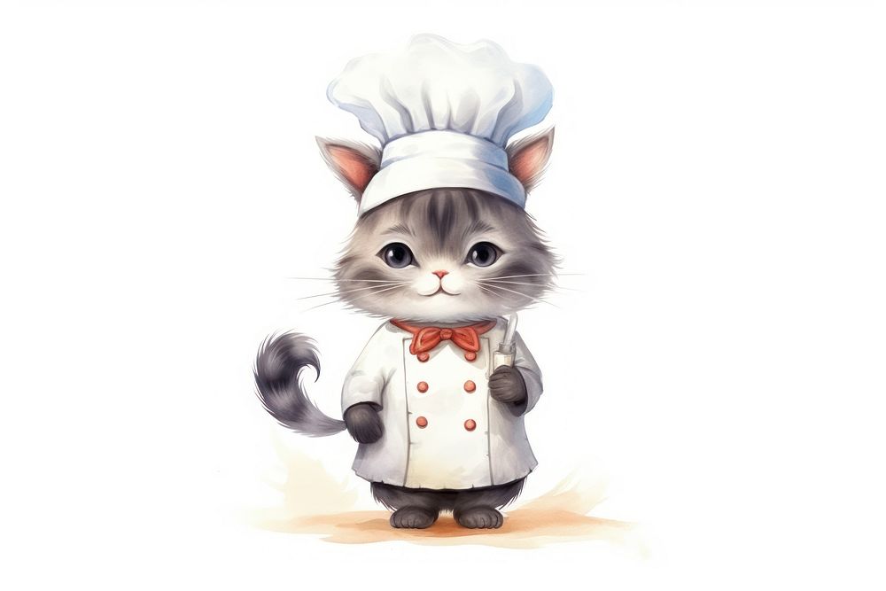 Cat chef cartoon mammal animal. AI generated Image by rawpixel.