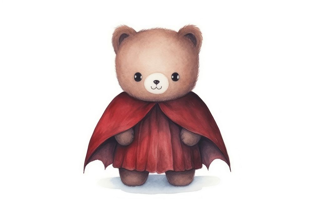 Cute bear vampire cartoon toy white background. AI generated Image by rawpixel.