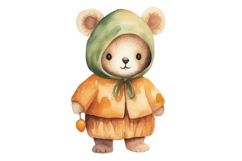 Cute mouse wearing pumpkin custume cartoon toy white background. AI generated Image by rawpixel.