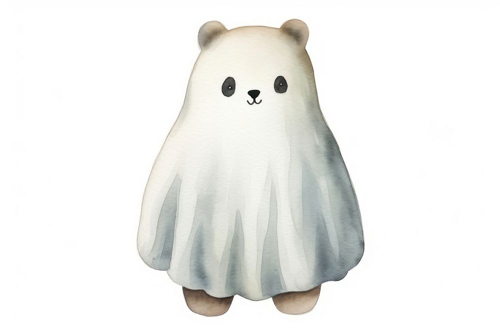 Bear wearing ghost custume animal cartoon mammal. AI generated Image by rawpixel.