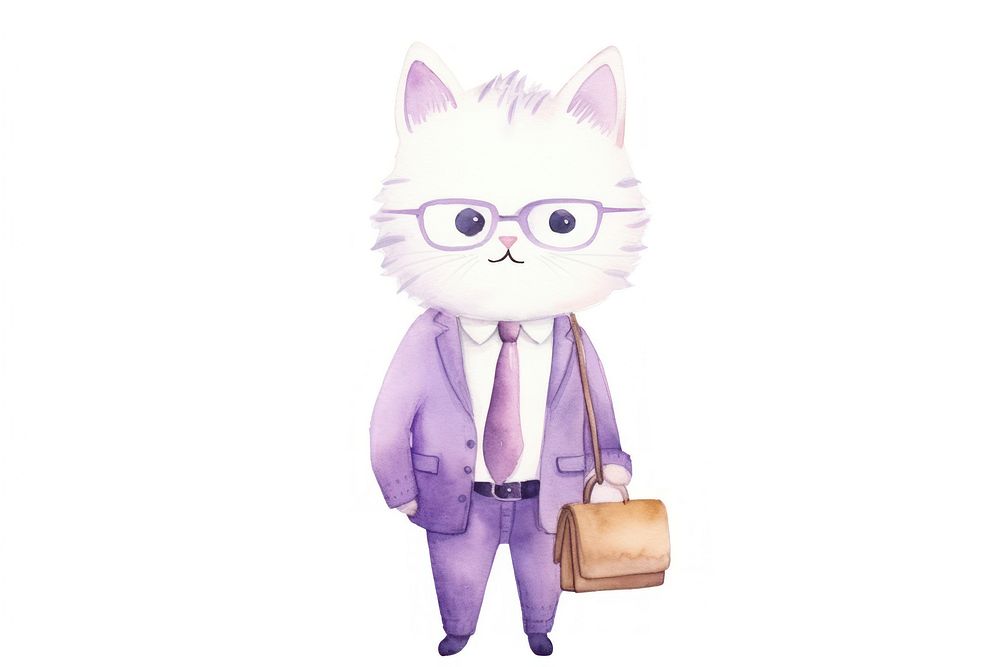 Business cat cartoon mammal animal. AI generated Image by rawpixel.