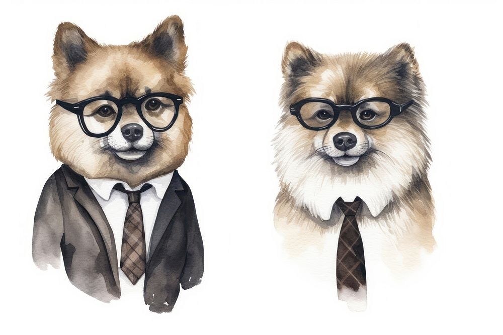 Animal dog portrait glasses. AI generated Image by rawpixel.