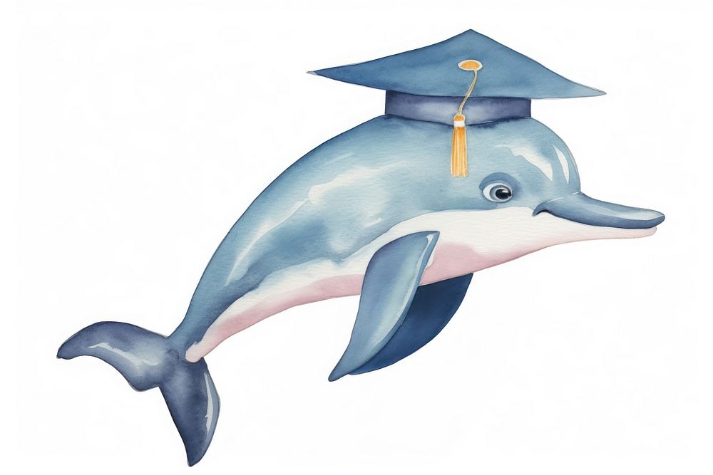 Dolphin student animal cartoon mammal. AI generated Image by rawpixel.