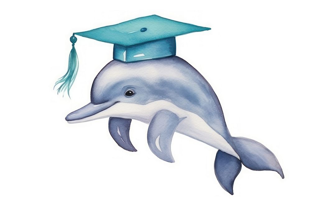 Dolphin student animal cartoon mammal. AI generated Image by rawpixel.