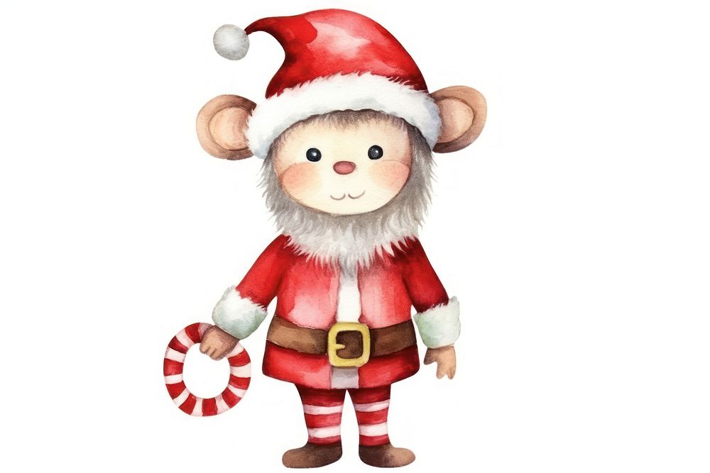 Monkey christmasred cartoon cute toy. AI generated Image by rawpixel.