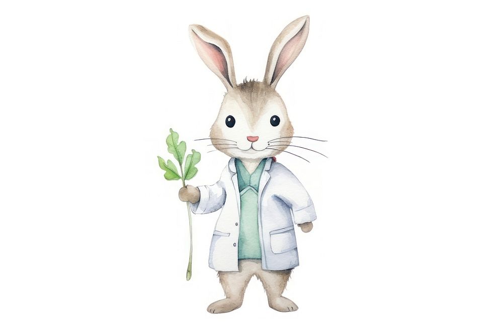 Rabbit doctor animal cartoon mammal. AI generated Image by rawpixel.