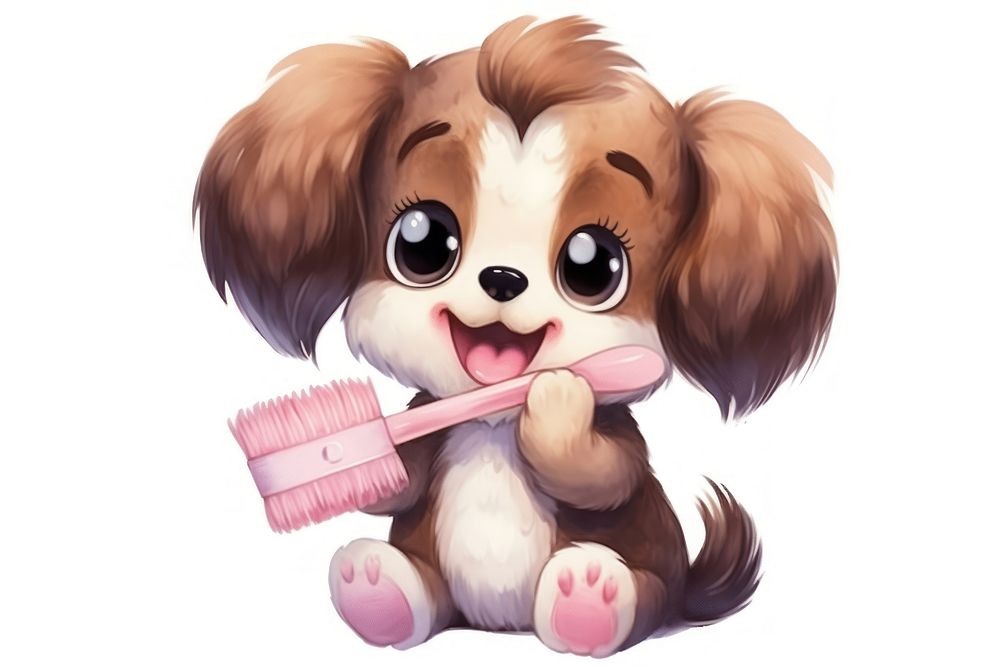 Dog cartoon animal brush. AI generated Image by rawpixel.