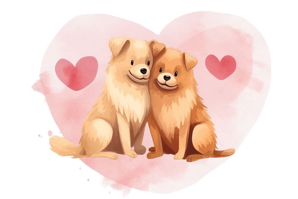 Valentines animal dog cartoon. 