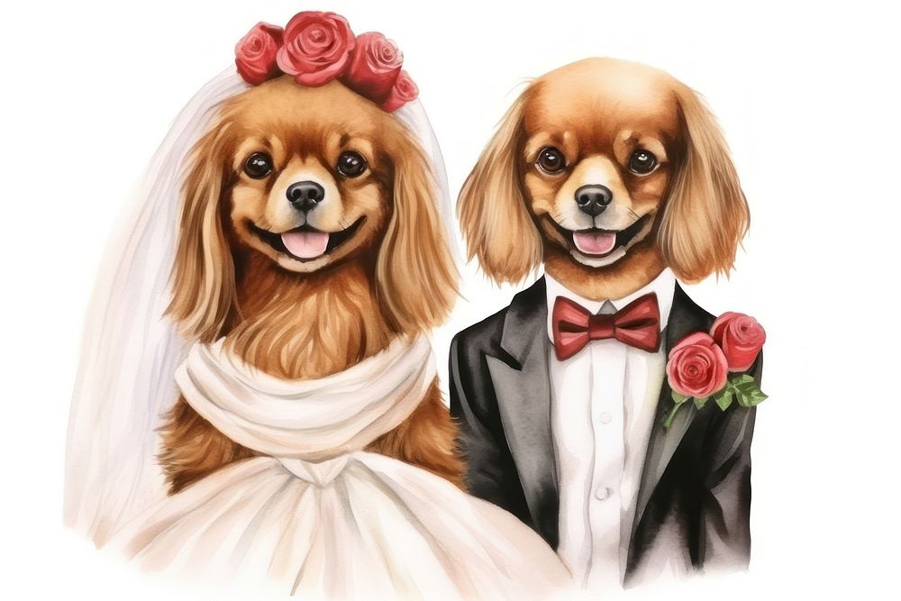 Animal dog portrait wedding. AI generated Image by rawpixel.