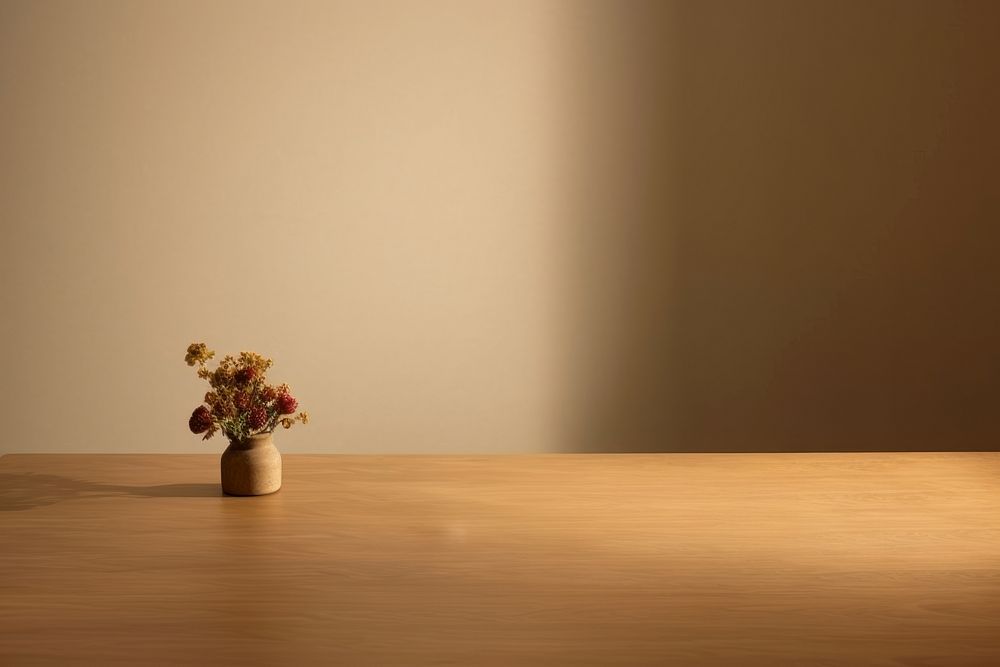 Empty food minimal table furniture flower plant. AI generated Image by rawpixel.