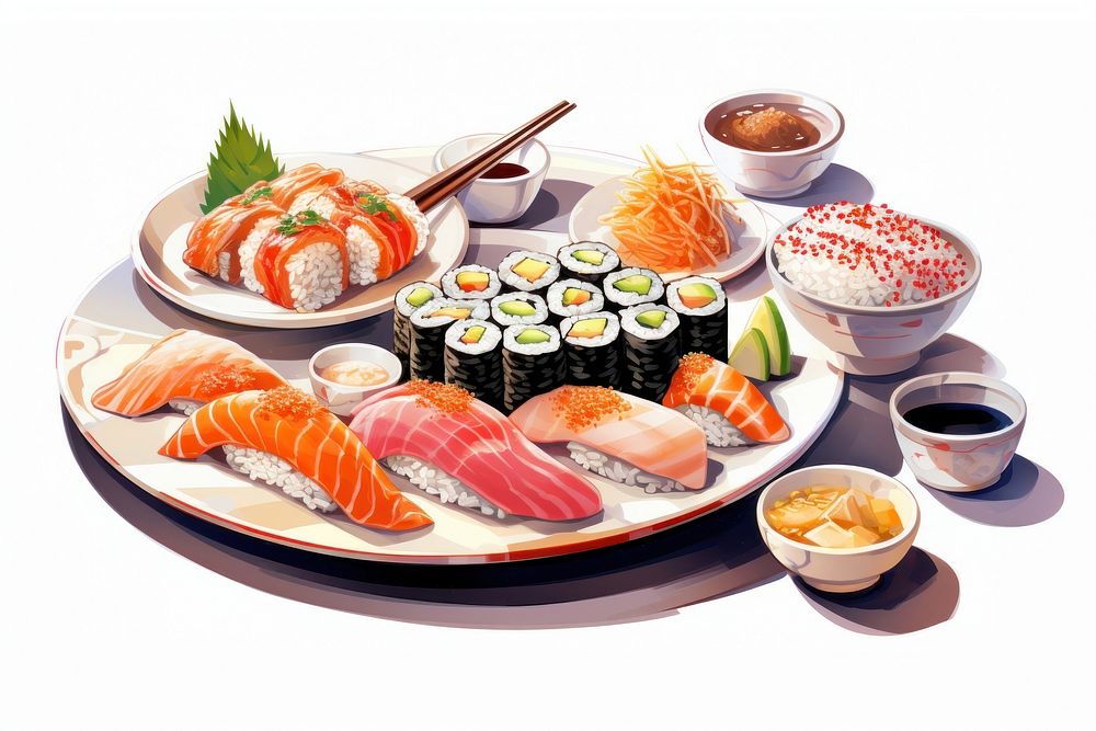 Japanese food sushi meal rice. AI generated Image by rawpixel.