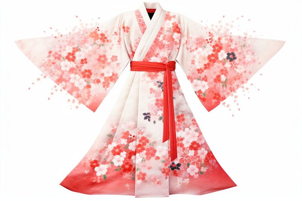 Japanese kimono dress robe white background. AI generated Image by rawpixel.