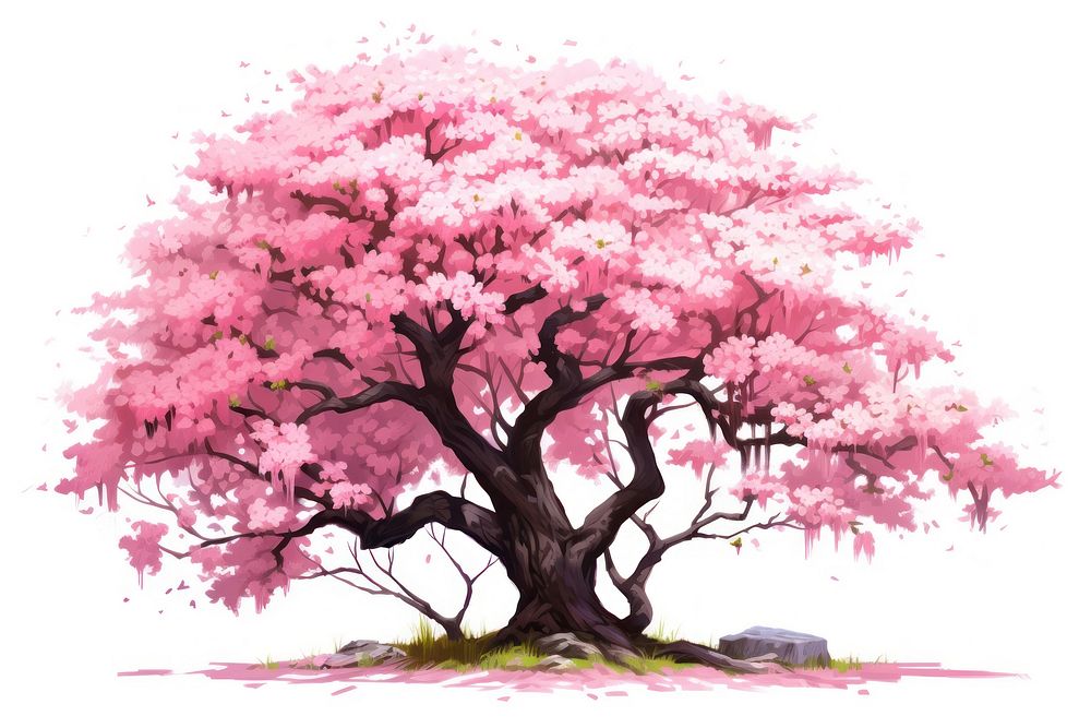 Sakura tree blossom flower plant. AI generated Image by rawpixel.