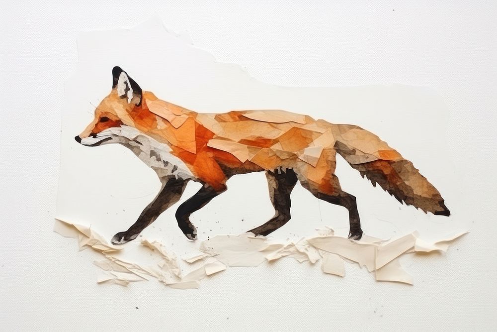 Fox running wildlife animal mammal. AI generated Image by rawpixel.